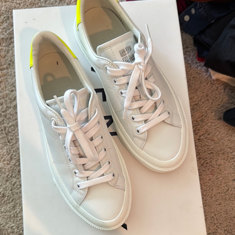 Givenchy White and Yellow Sneakers
